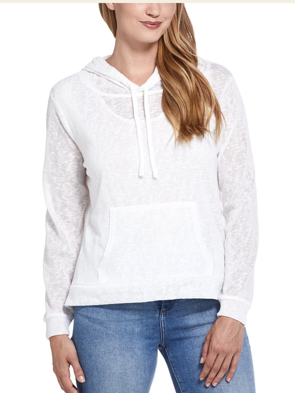 Weatherproof Women's Long Sleeve Slub Hoodie Pullover With Pocket Size Large